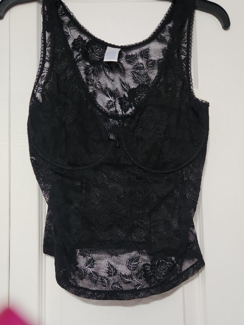 Cabernet Black Lace Underwire Camisole Tank - Picture 2 of 5